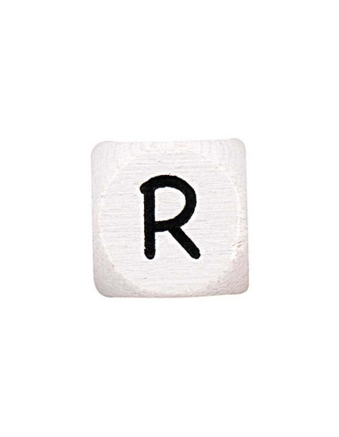 Perla lettera cubo alfabeto in legno bianco