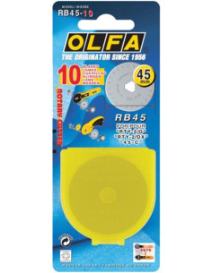10 lame di ricambio per cutter Olfa - 45 mm