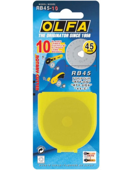 10 lame di ricambio per cutter Olfa - 45 mm