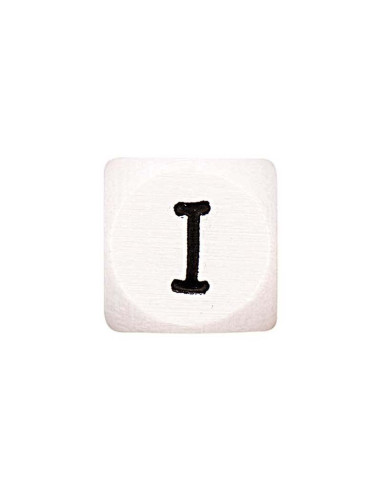 Perla lettera cubo alfabeto in legno bianco