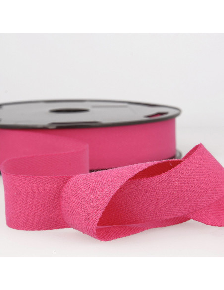 Nastro in cotone a spina di pesce - Fucsia