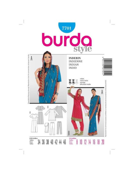 Modello di indiana - Burda 7701