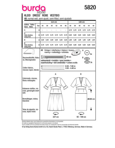 Modello di abito - Burda 5820