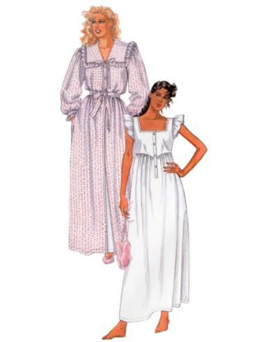 Modello di vestaglia, cintura da annodare e camicia da notte - McCall's 8381