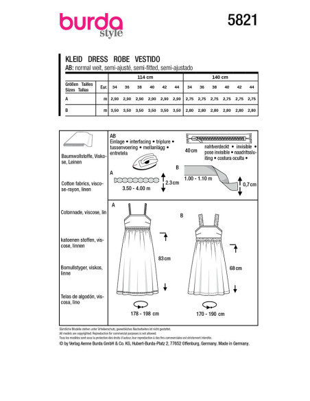 Modello di abito - Burda 5821