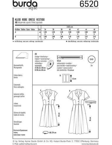 Modello di abito - Burda 6520