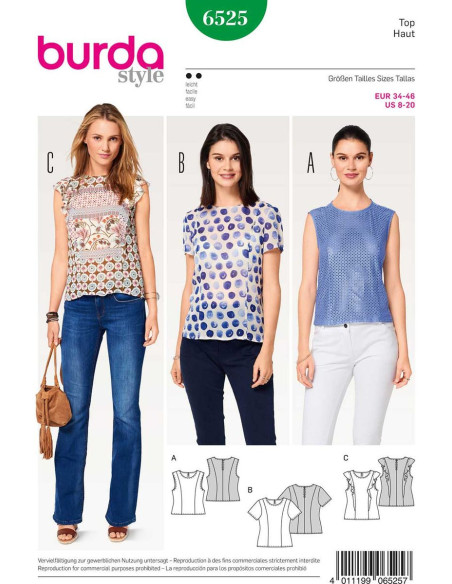 Modello di top - Burda 6525