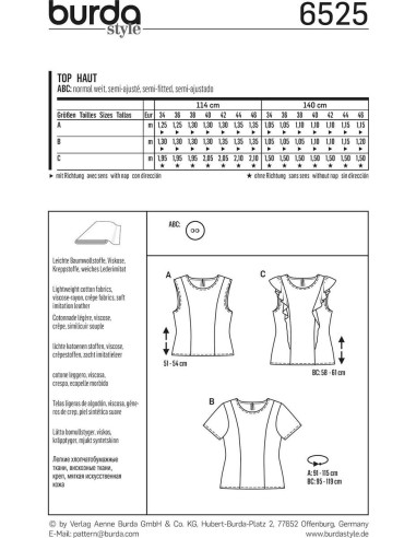 Modello di top - Burda 6525