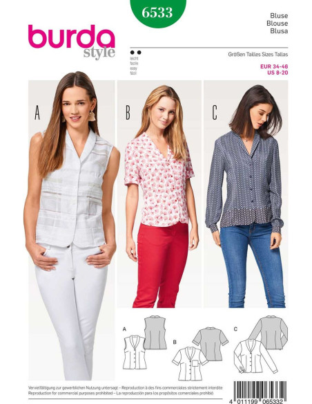 Modello di camicetta - Burda 6533