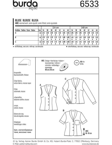 Modello di camicetta - Burda 6533