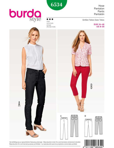Modello di pantaloni - Burda 6534