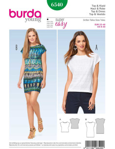 Modello per top e abito - Burda 6540