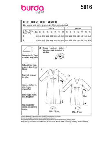 Modello di abito - Burda 5816