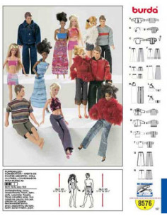 Modello di abiti per bambole Barbie - Burda 8576