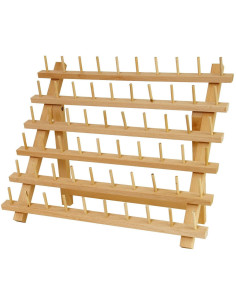 Espositore in legno per 60 rocchetti di filo