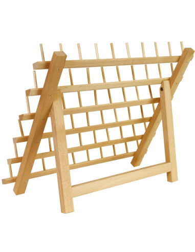Espositore in legno per 60 rocchetti di filo