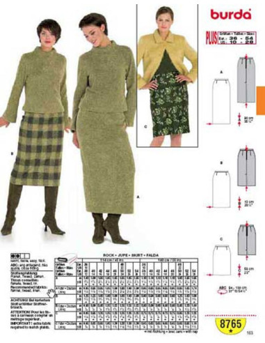 Modello di Gonna - Burda 8765