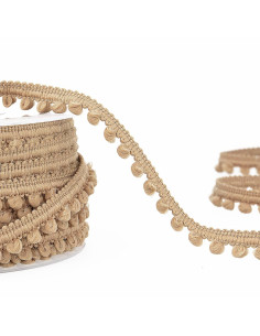 Ghirlanda mini pompon - Beige