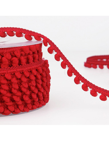 Gallone mini pompon - Rosso