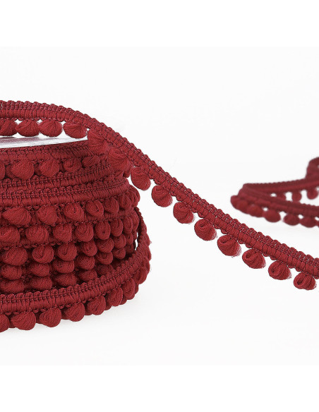 Gallone mini pompon - Bordeaux