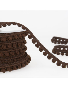 Ghirlanda mini pompon - Marrone