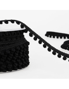 Gallone mini pompon - Nero
