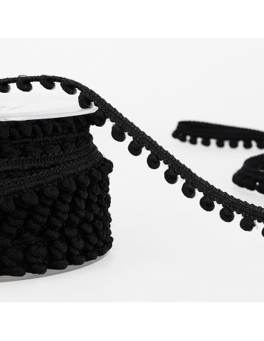 Gallone mini pompon - Nero