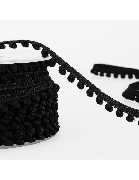 Gallone mini pompon - Nero