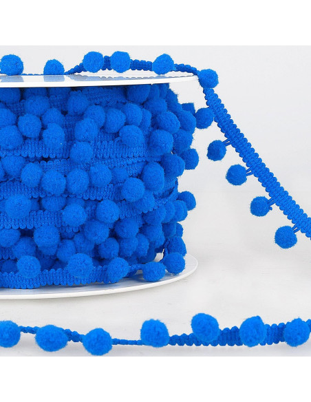 Gallone con grandi pompon - Blu reale