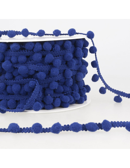 Grosso nastro con pompon - Blu scuro