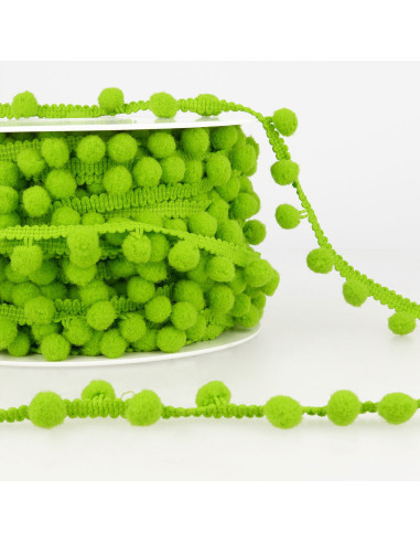 Grosso nastro con pompon - Verde mela