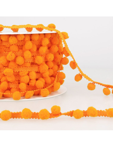 Grosso nastro con pompon - Arancione