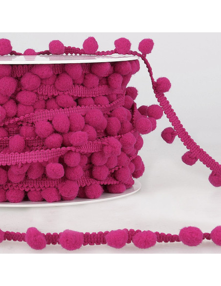 Gala con grandi pompon - Fucsia