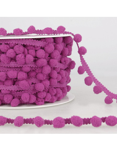 Gala con grandi pompon - Viola