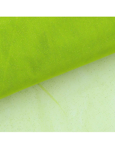 Tulle glitterato - Verde mela