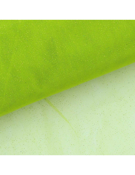 Tulle glitterato - Verde mela