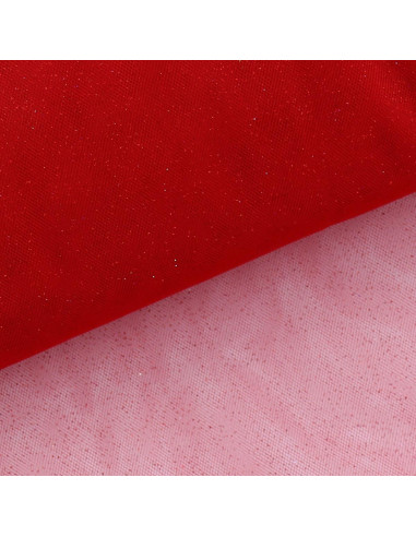 Tulle glitterato - Rosso