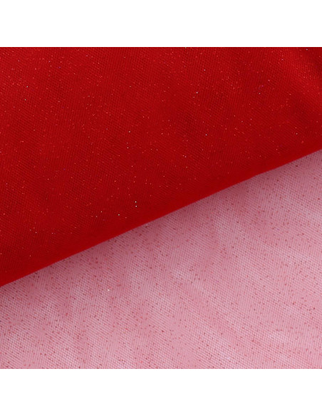 Tulle glitterato - Rosso