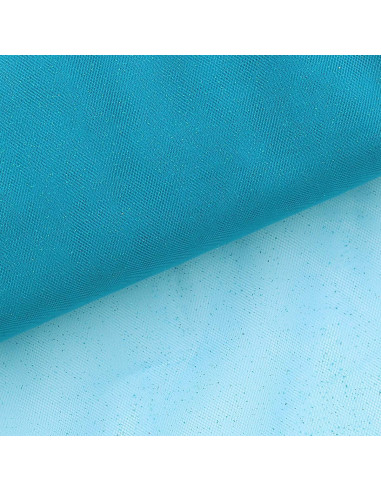 Tulle glitterato - Blu turchese