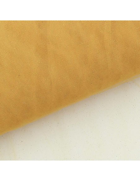 Tulle glitterato - Giallo oro
