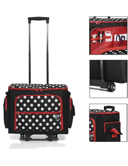 Valigia trolley per macchina da cucire - Pois