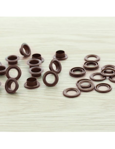 Sacchetto di 100 occhielli con rondelle 8 mm - Rame