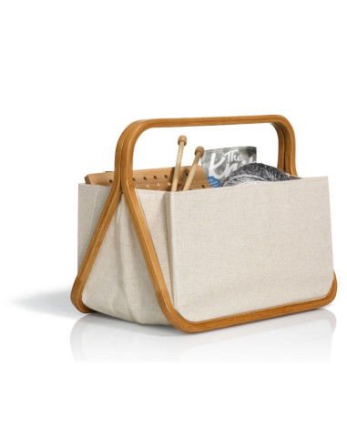 Borsa in tela e bambù naturale M