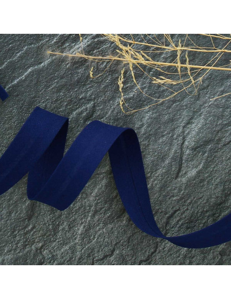 Biais tout textile polycoton - Bleu marine clair