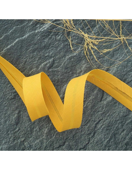 Biais tout textile polycoton - Jaune orangé