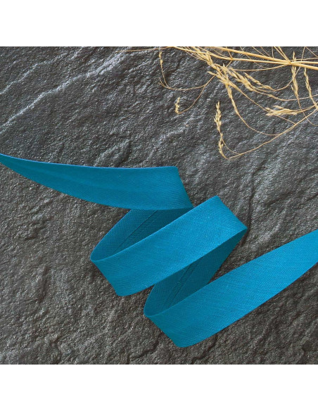 Sbieco tutto tessuto policotone - Blu pavone