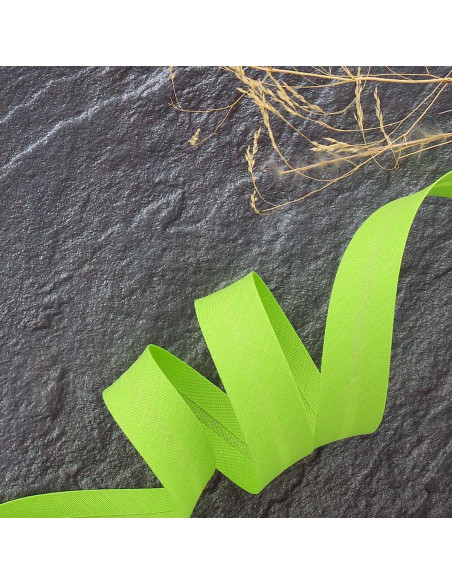 Biais tout textile polycoton - Vert acidulé