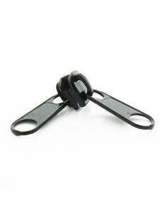 Doppio cursore per chiusura sintetica a maglia grossa 9 mm - Nero