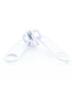 Doppio cursore per chiusura sintetica a maglia grossa 9 mm - Bianco