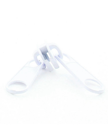 Doppio cursore per chiusura sintetica a maglia grossa 9 mm - Bianco